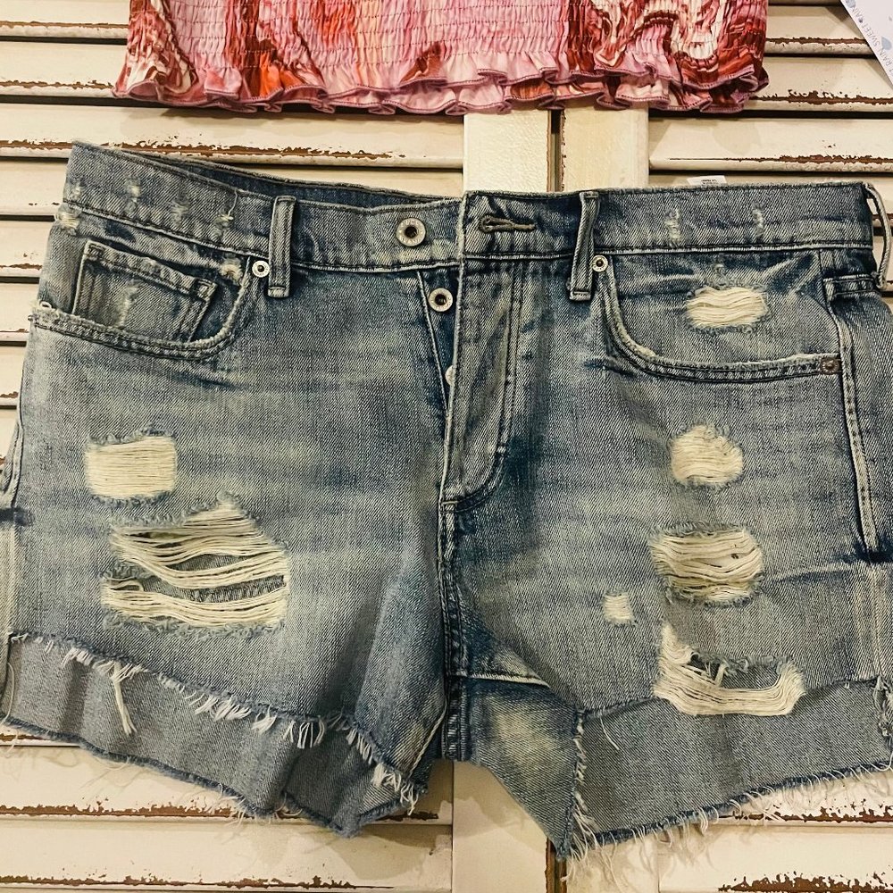 Lucky Brand Shorts | Lucky Brand Distressed Mid Rise Cutoff Shorts Button Fly